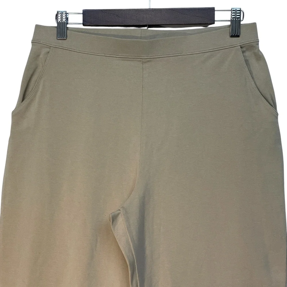 LL Bean Perfect Fit Pants Womens Medium Regular Khaki Tan Cotton Stretch 287678 - Picture 2 of 12